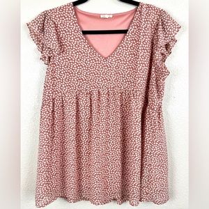 Jodifl flutter sleeve floral top size Large